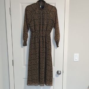 Madewell Brown Floral Long Sleeve Dress